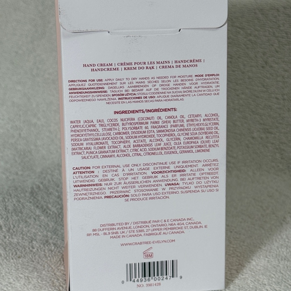 Crabtree & Evelyn - Evelyn Rose Hand Cream 3.5 oz - NEW - Picture 2 of 2